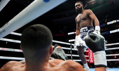 Ennis floored Lima three times Photo Credit: Emma Brawley Matchroom Boxing