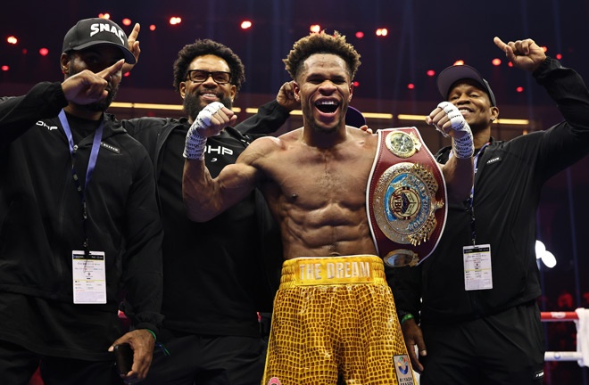 Haney became the WBO welterweight champion. Photo: Queensberry/Leigh Dawney