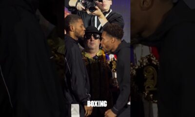 Devin Haney Goads Brian Norman Jr During Post Presser Face Off