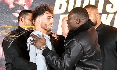 EGGS THROWN! - BILLY DENIZ vs. EZRA ARENYEKA  • FULL FACE OFF | Frank Warren & DAZN Boxing