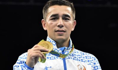 Two-time Olympic and current IBA World Champion Hasanboy Dusmatov performs at the IBA