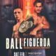 Promotional poster for Nick Ball vs. Brandon Figueroa, showing WBA featherweight champion Ball holding his title belt beside challenger Figueroa, with event details for their February 7 fight at the M&S Bank Arena in Liverpool.