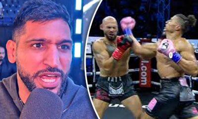 'DISGRACE!' Amir Khan TRASHES 'PILE OF S**T' Andrew Tate FIGHT & LEAVES ARENA