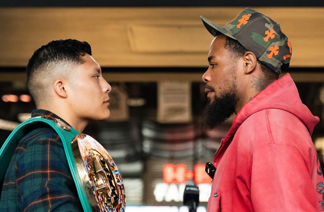 Cruz and Roach face-to-face ahead of Saturday's showdown Photo: Ryan Hafey/Premier Boxing Champions