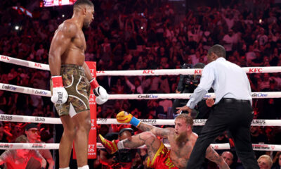 Anthony Joshua knocked out Jake Paul in the sixth round in Miami. Photo: Megan Briggs / Getty Images for Netflix