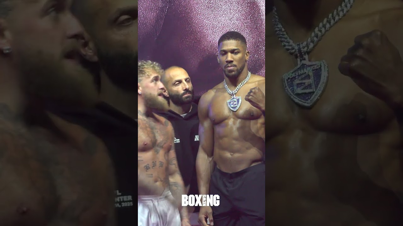 Jake Paul Puts Fist To Anthony Joshua's Face Following Weigh In