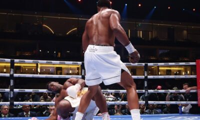Joshua defeated Ngannou in two rounds. Photo: Mark Robinson Matchroom Boxing