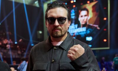 Oleksandr Usyk appears at a boxing event ahead of the next phase of the heavyweight title picture