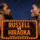Gary Antuanne Russell and Andy Hiraoka face off in profile ahead of their super lightweight bout, standing shirtless and staring intensely at each other