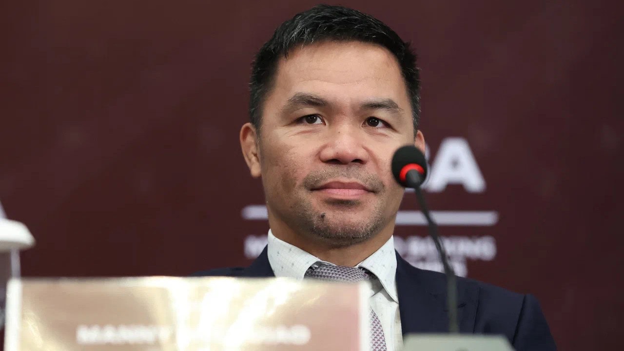 Manny Pacquiao at a promotional IBA press conference