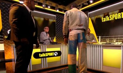 Wilder faced Jordan before storming off the set. Photo: talkSPORT