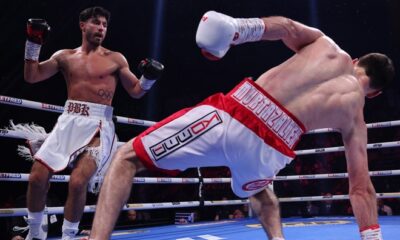 Kelly eliminated Murtazaliev en route to a majority victory. Photo: Mark Robinson Matchroom Boxing