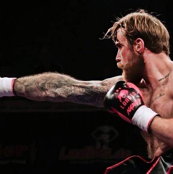 Heavyweight Thomas Narmo lands a right hand during a fight