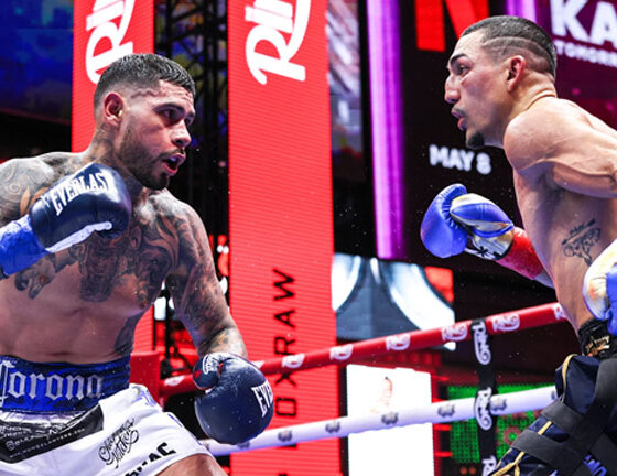 Lopez dominated Barboza. Photo: Geoffrey Knott/Matchroom Boxing