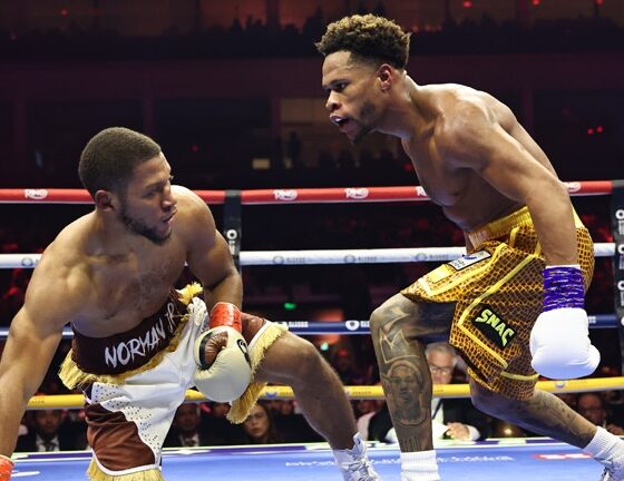 Haney eliminated Norman Jr in the second round. Photo: Queensberry/Leigh Dawney