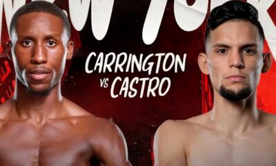 Bruce Carrington vs Carlos Castro WBC featherweight title fight poster