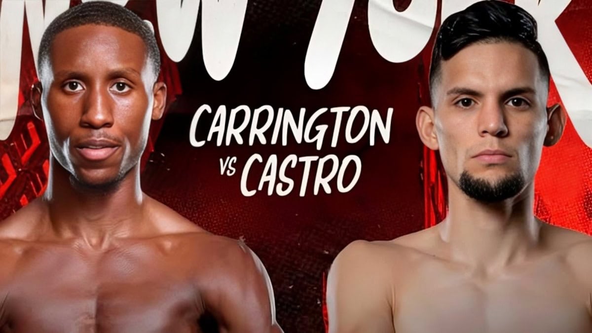 Bruce Carrington vs Carlos Castro WBC featherweight title fight poster