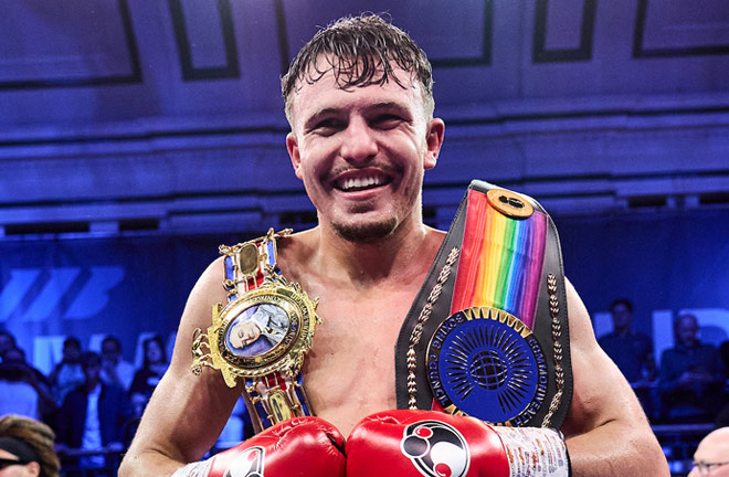 Liddard puts his British and Commonwealth middleweight titles on the line against Denny. Photo: Mark Robinson Matchroom Boxing