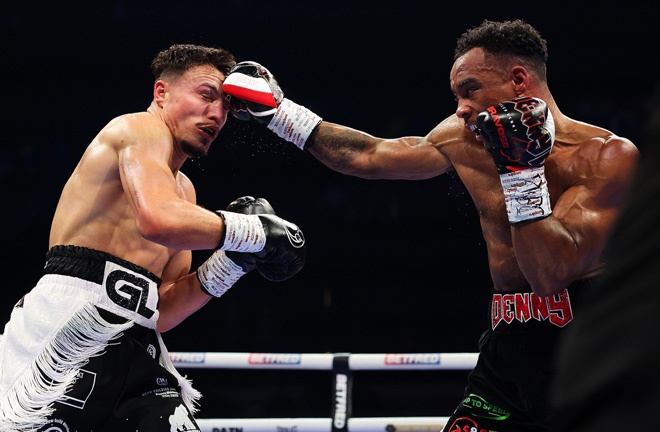 Denny gave Liddard everything he could. Photo: Mark Robinson Matchroom Boxing