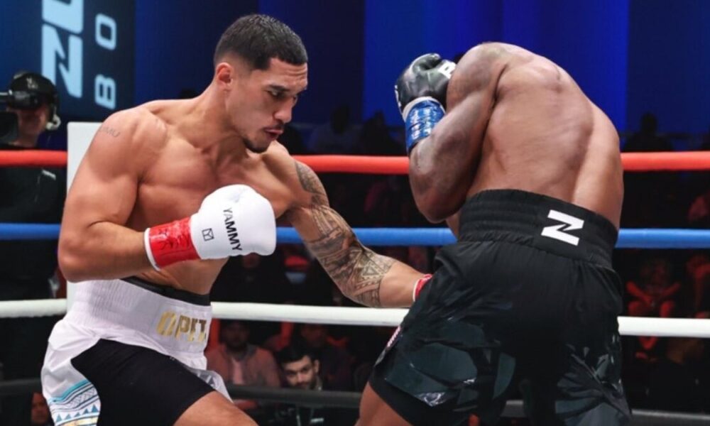 Jai Opetaia lands body shot during cruiserweight bout before IBF title was vacated