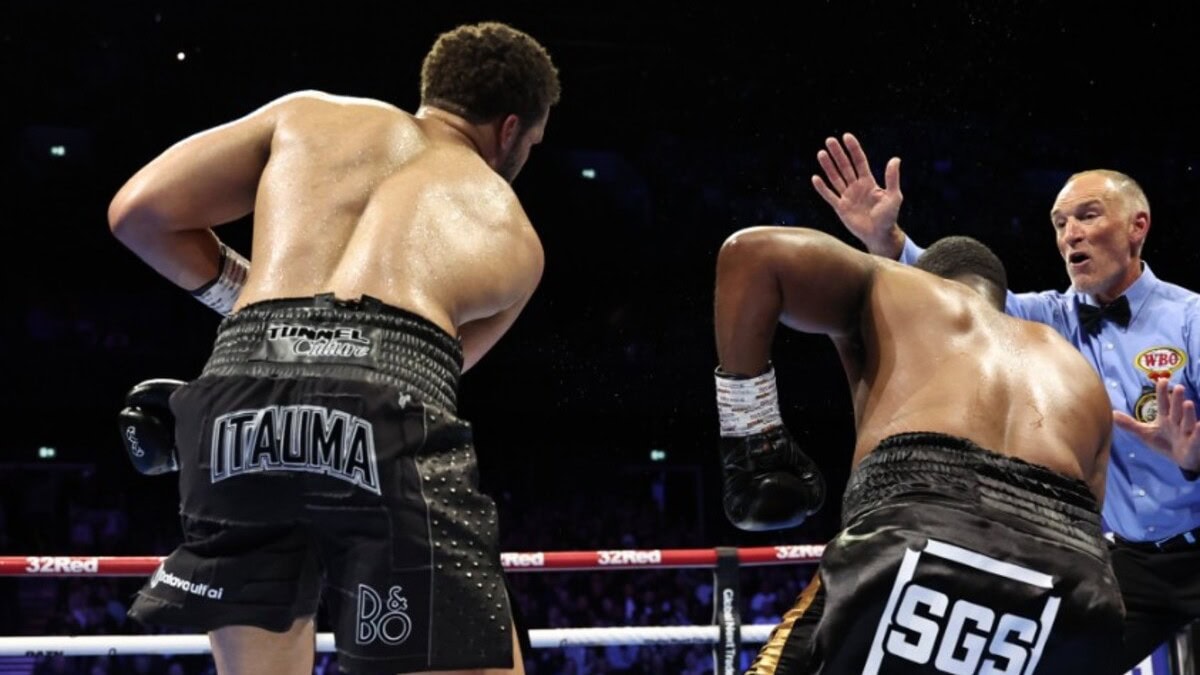 Moses Itauma knocks out Jermaine Franklin with a fifth-round uppercut in Manchester