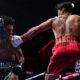 Ryan Garcia lands a blow on Mario Barrios in Las Vegas