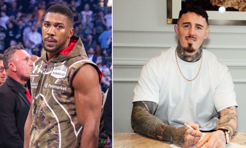 Anthony Joshua and Tom Aspinall split image ahead of potential boxing fight