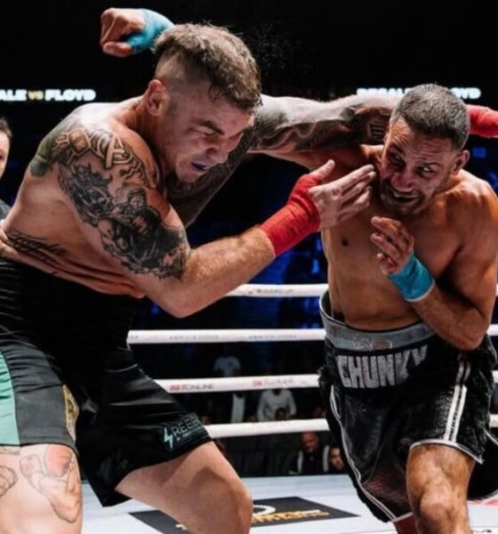 James DeGale lands punch on Matt Floyd during bare-knuckle fight after six sparring KOs claim
