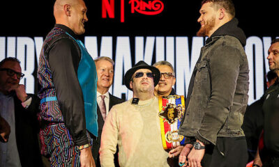 Fury returns to match against Makhmudov on April 11 at Tottenham Hotspur Stadium Photo: Richard Pelham/Getty Images for Netflix