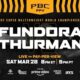 Sebastian Fundora vs Keith Thurman PBC Pay-Per-View poster for WBC super welterweight title fight in Las Vegas