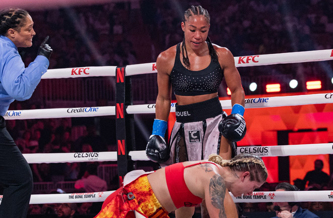 Baumgardner dominated Beaudoin. Photo: Esther Lin / The most valuable promotions