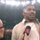 Anthony Joshua reacts after Tyson Fury defeats Arslanbek Makhmudov and calls him out in London