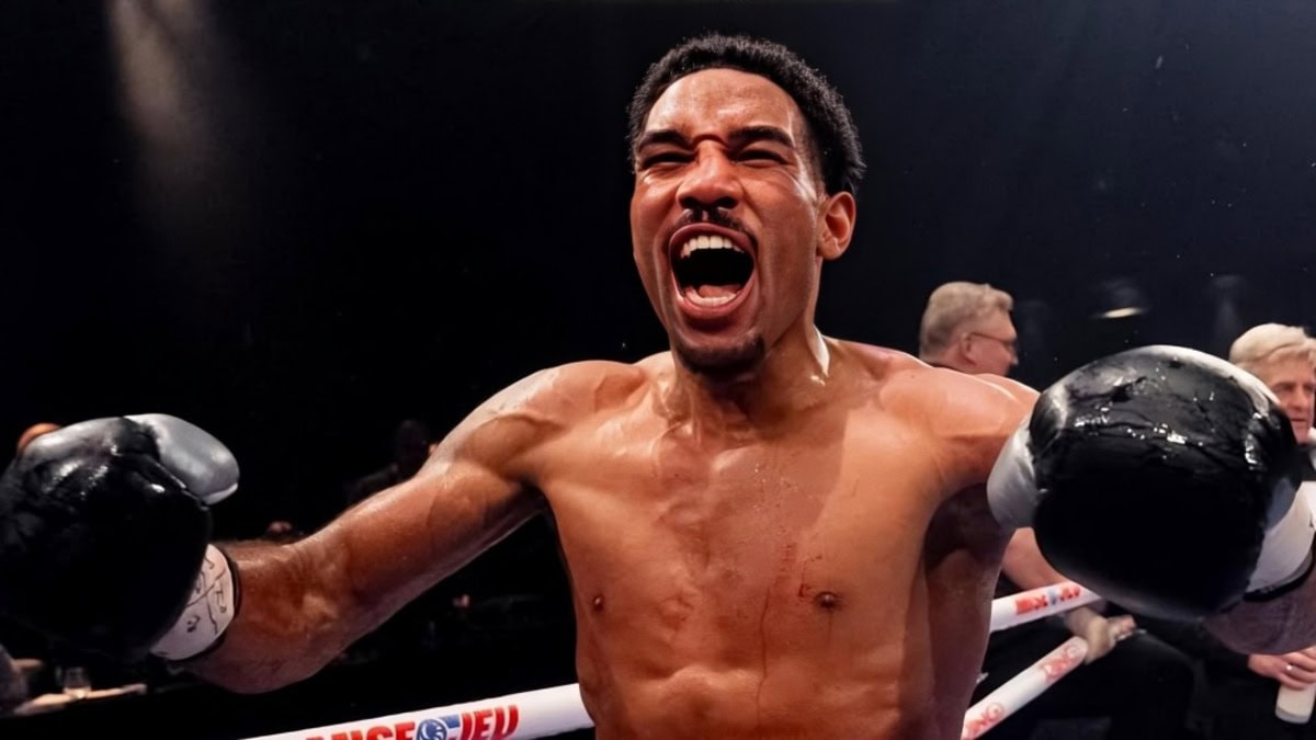 Osleys Iglesias celebrates after stopping Pavel Silyagin to win the IBF super middleweight title in Montreal