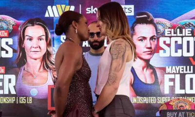 Dubois and Harper clash ahead of Saturday's showdown in London. Photo: Highlights/Mark Robinson