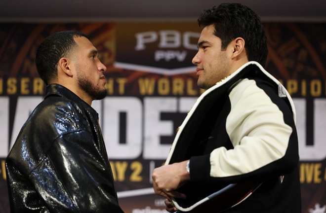 Benavidez and Ramirez face-to-face before world title fight Photo: Cris Esqueda/Golden Boy Promotions