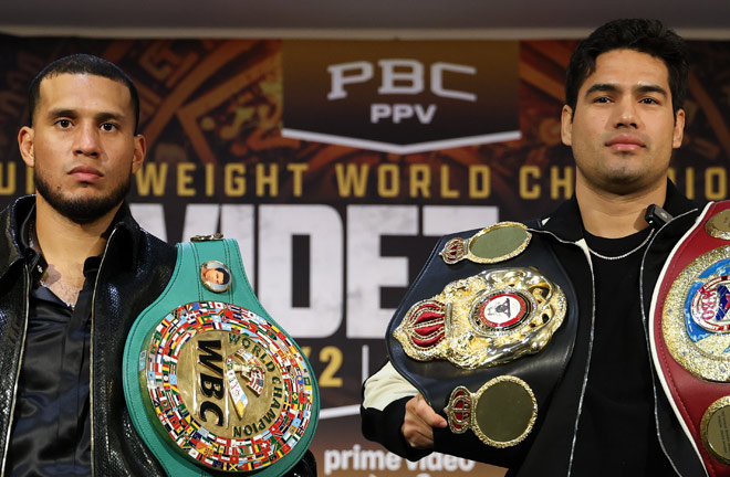 David Benavidez challenges unified cruiserweight world champion Zurdo Ramirez on May 2 in Las Vegas Photo: Cris Esqueda/Golden Boy Promotions