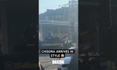 Derek Chisora Arrives To Wilder Press Conference With Nigel Farage On A Tank