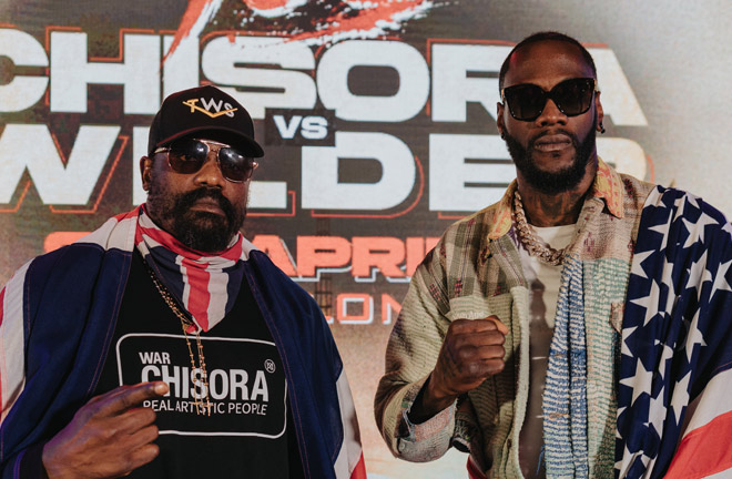 Derek Chisora ​​will face Deontay Wilder in his final fight on Saturday at the O2 Arena live on DAZN on pay-per-view. Photo: MF Pro/David Cavan