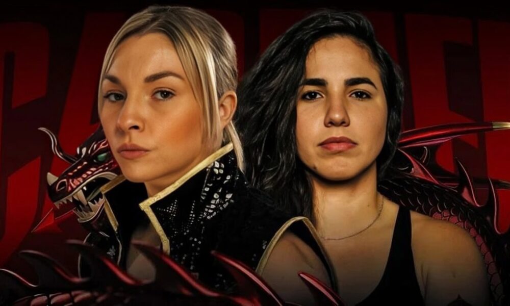 Lauren Price vs Stephanie Pineiro poster for their welterweight world title fight at the Cardiff International Arena in Wales