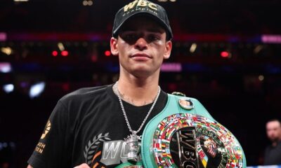 Ryan Garcia won the WBC welterweight title with a unanimous decision over Mario Barrios in Las Vegas. Photo: Cris Equeda/Golden Boy
