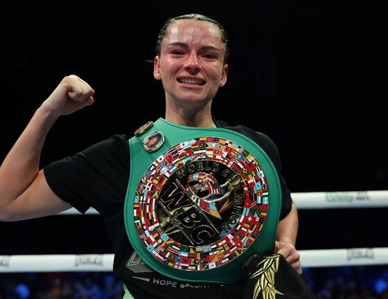 Nicolson defended her interim WBC super bantamweight crown with victory over Turner Photo: Cris Esqueda Matchroom Boxing