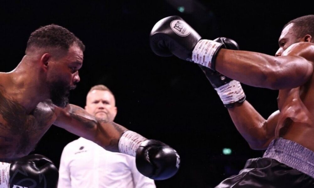 Mike Perez throws a punch during his victory over Franklin Arinze in Manchester as the former heavyweight contender continues his unusual late-career transformation.
