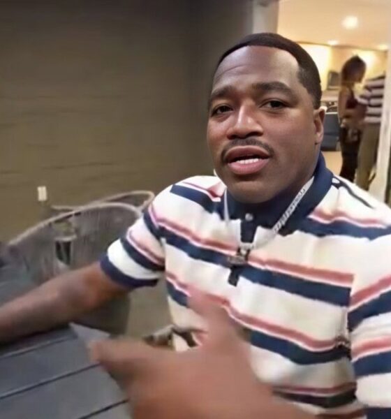 Adrien Broner speaks during a livestream appearance with a drink beside him amid growing concern over his future outside boxing