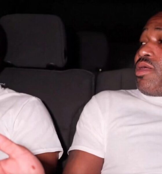 Adrien Broner and Deen The Great during a tense moment after fallout over streaming money allegations