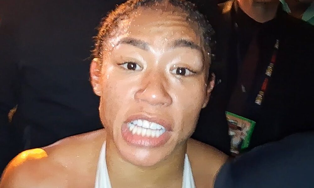 Alycia Baumgardner IMMEDIATELY after BEATING Bo Mi Re Shen • CALLS OUT Katie Taylor