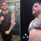 Andy Ruiz Jr weight loss comparison showing current slim appearance beside heavier heavyweight title-era image