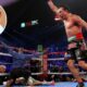 Angelo Dundee inset alongside Juan Manuel Marquez celebrating his knockout victory over Manny Pacquiao in their 2012 fourth fight.
