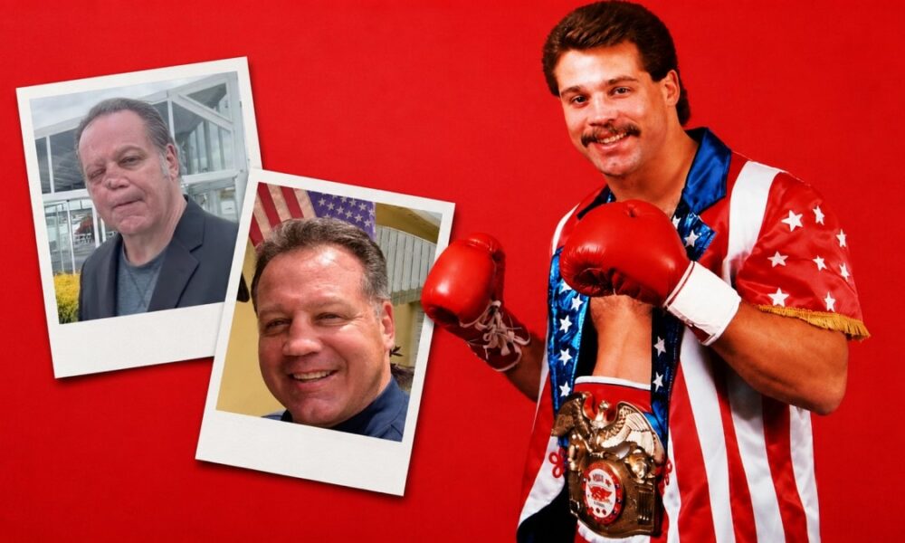 Former world champion Bobby Czyz pictured during his boxing career alongside recent photos taken during his cancer recovery.