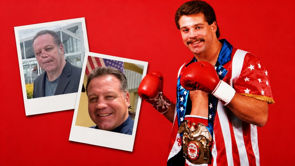 Former world champion Bobby Czyz pictured during his boxing career alongside recent photos taken during his cancer recovery.