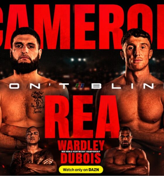 Liam Cameron and Bradley Rea on a fight poster for their light heavyweight clash in Manchester on the Wardley vs Dubois undercard.